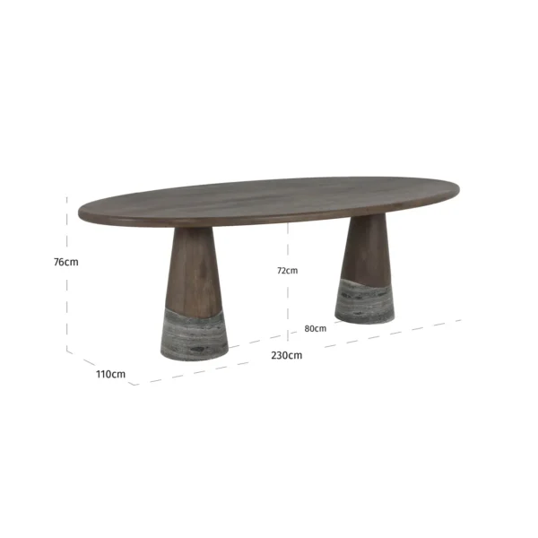 Eettafel Harper Smoked charchoal