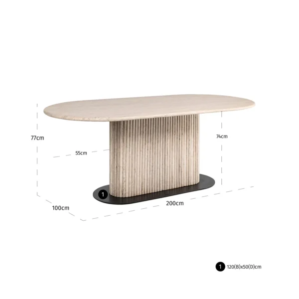 Eettafel La Cantera beige 200