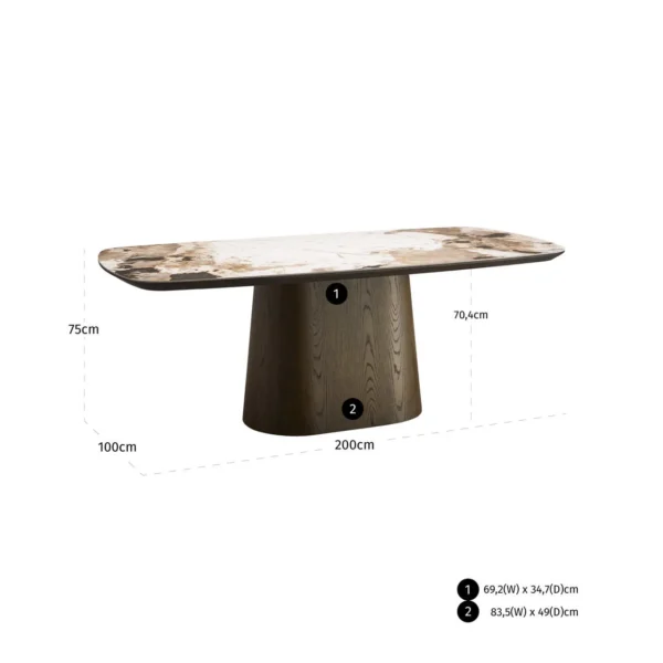 Eettafel Langford brown 200