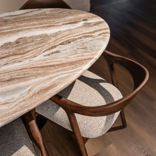 Eettafel Rashford Blush beige oval 200