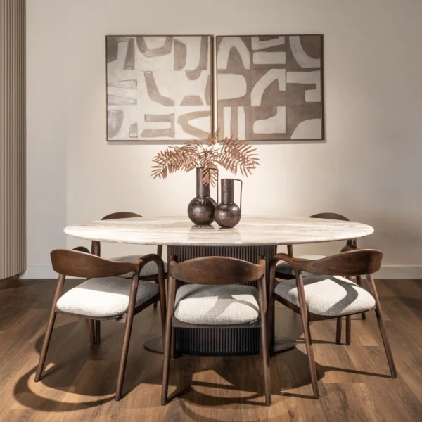 Eettafel Rashford Blush beige oval 200