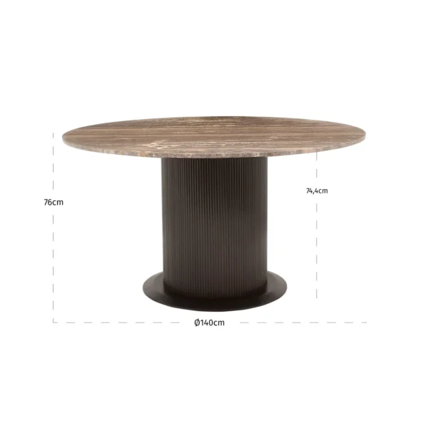 Eettafel Russo ash brown 140Ø