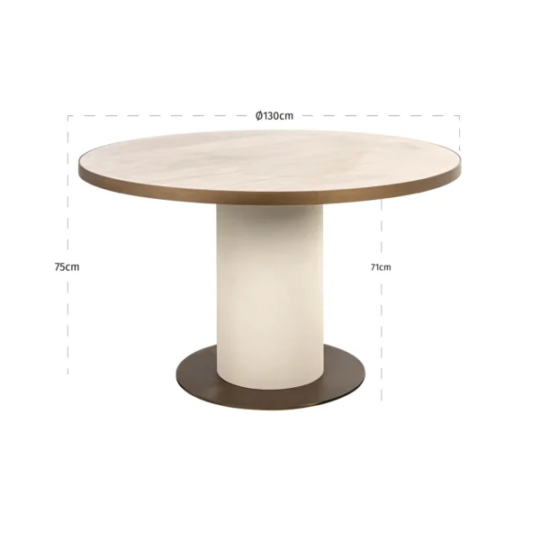 Eettafel Tivoli white 130Ø