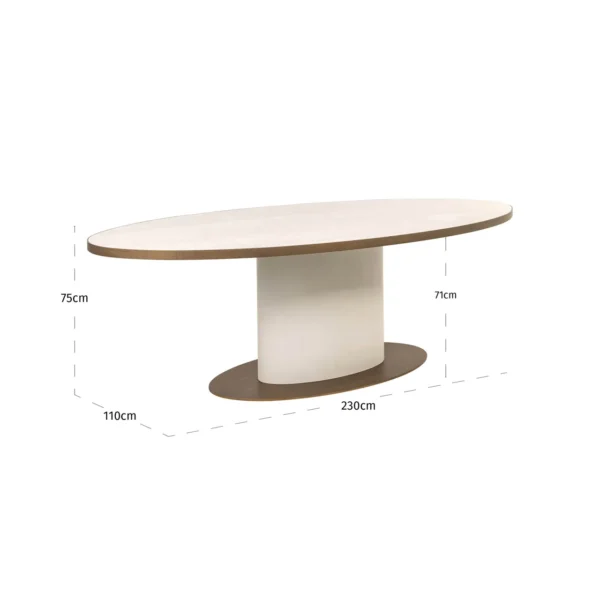 Eettafel Tivoli white oval 230