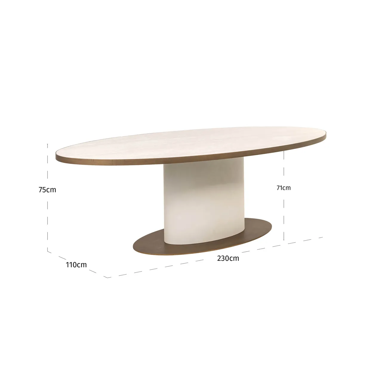 Eettafel Tivoli white oval 230