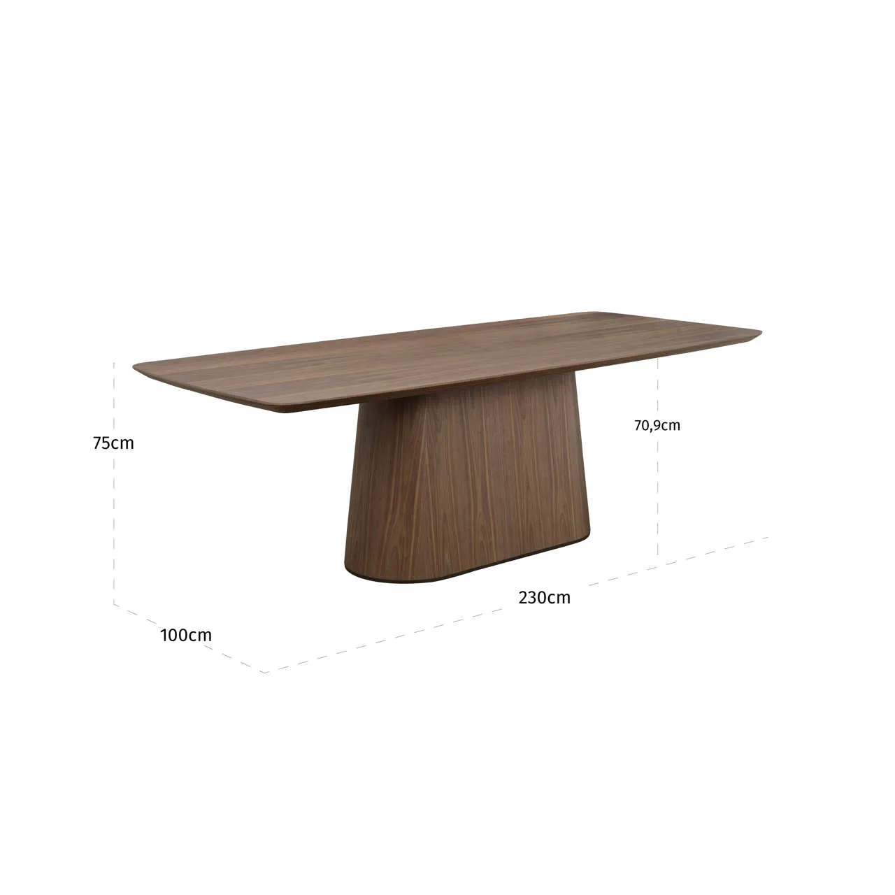 Eettafel Windsor walnut 230