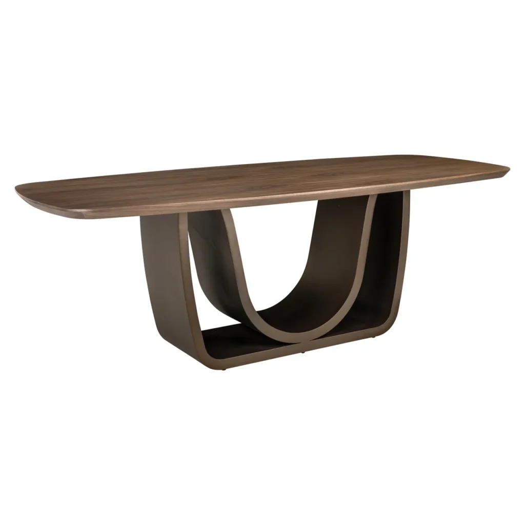 Eettafel Windsor walnut 230 brass base