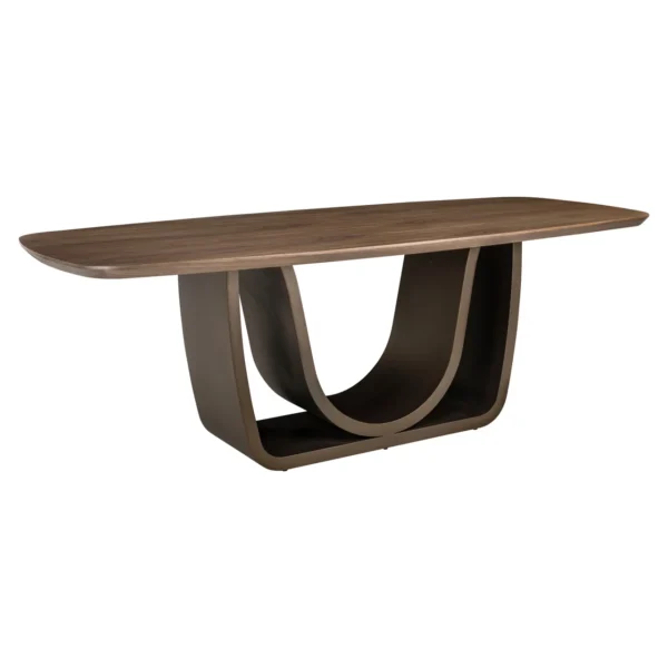 Eettafel Windsor walnut 230 brass base