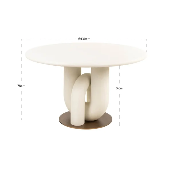 Eettafel Winslow white 135Ø