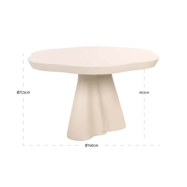 Outdoor Eettafel Urban Bloom sandstone 140x140