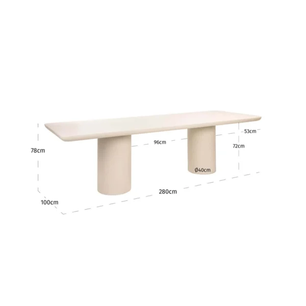 Outdoor Eettafel Urban Bloom sandstone 280