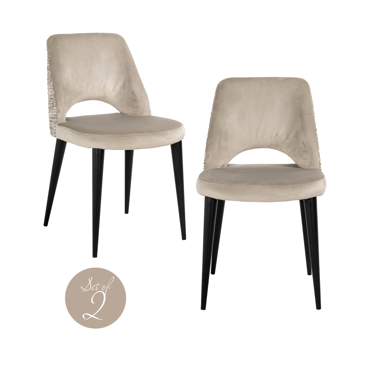 Eetkamerstoel Tabitha trendy nature fire retardant (Set of 2)