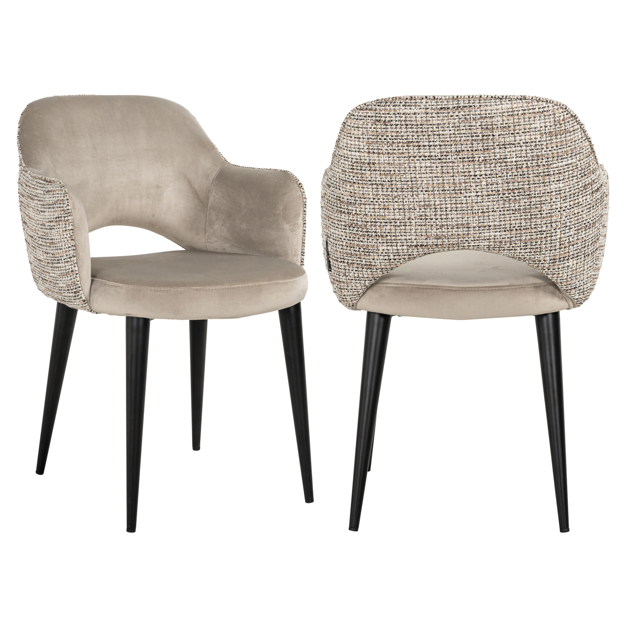 Eetkamerstoel Giovanna trendy nature / khaki velvet fire retardant