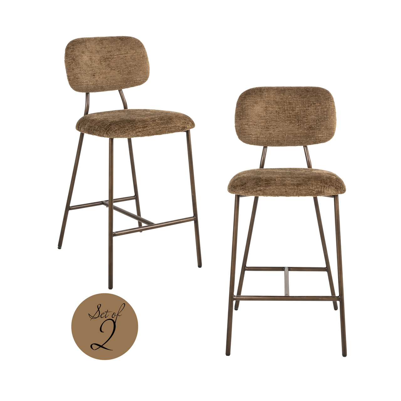 Counterstoel Xenia brandy fusion fire retardant (Set of 2)