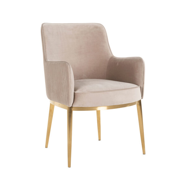 Eetkamerstoel Breeze khaki velvet fire retardant (Set of 2)