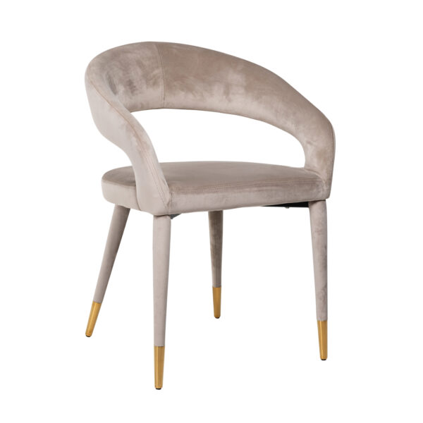 Eetkamerstoel Gia khaki velvet fire retardant