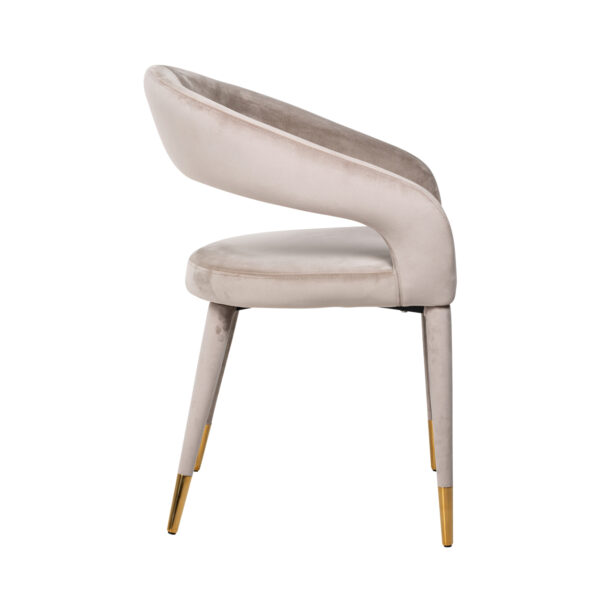 Eetkamerstoel Gia khaki velvet fire retardant