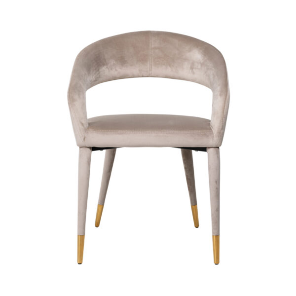 Eetkamerstoel Gia khaki velvet fire retardant