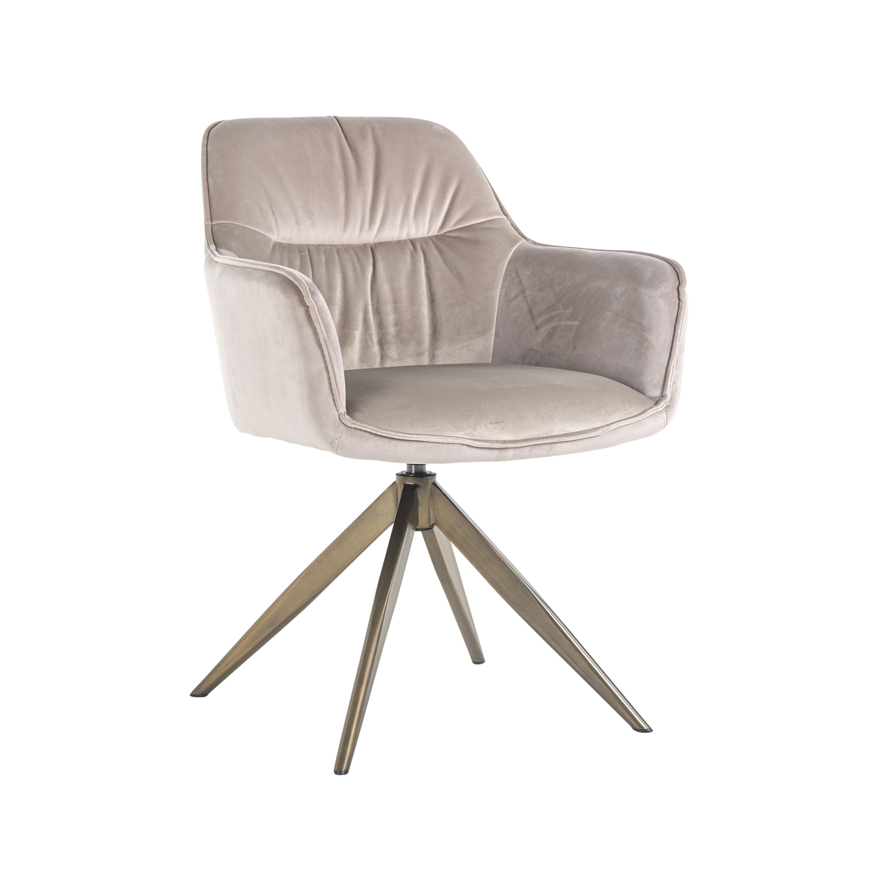 Eetkamerstoel Aline khaki velvet swivel fire retardant - Afbeelding 2