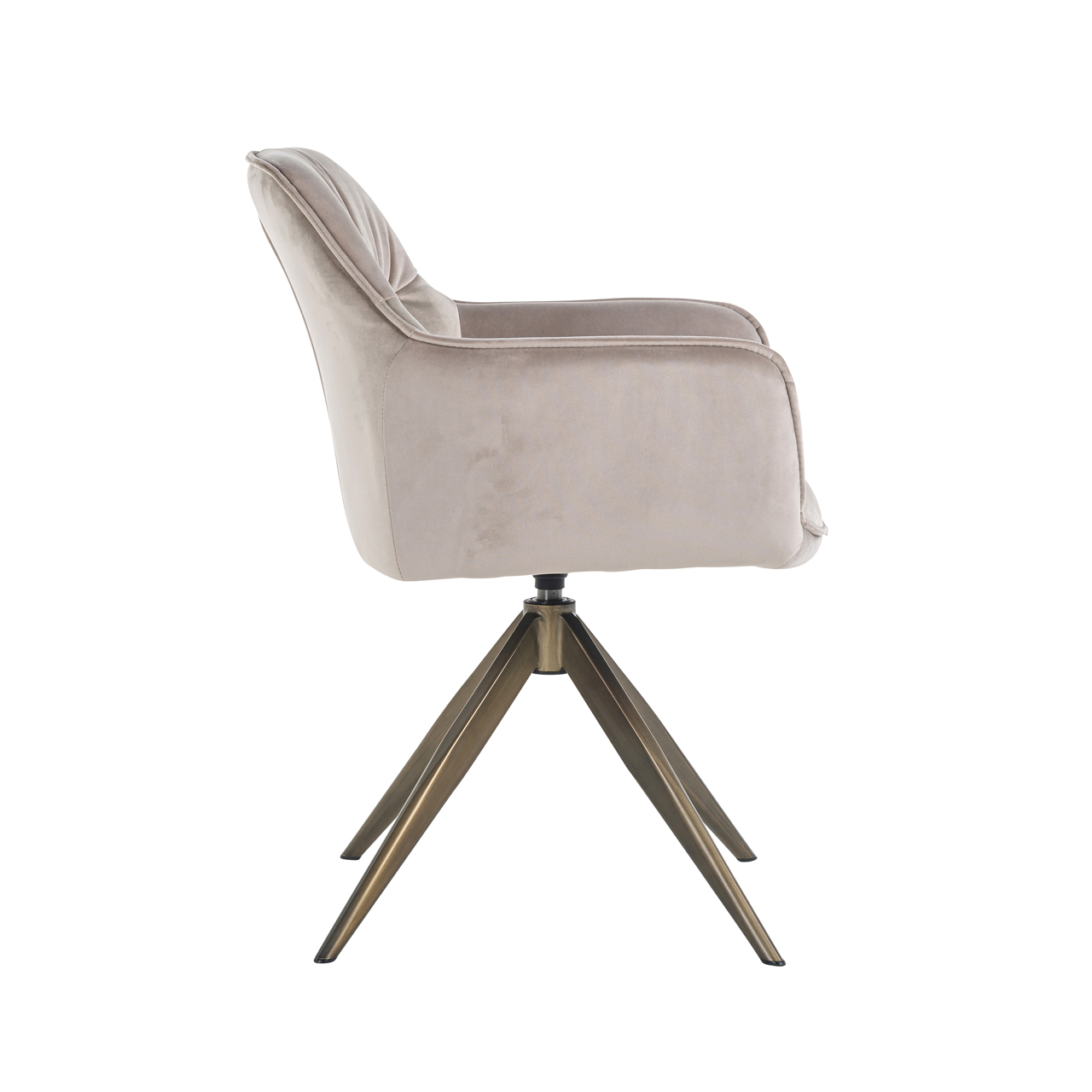 Eetkamerstoel Aline khaki velvet swivel fire retardant - Afbeelding 3