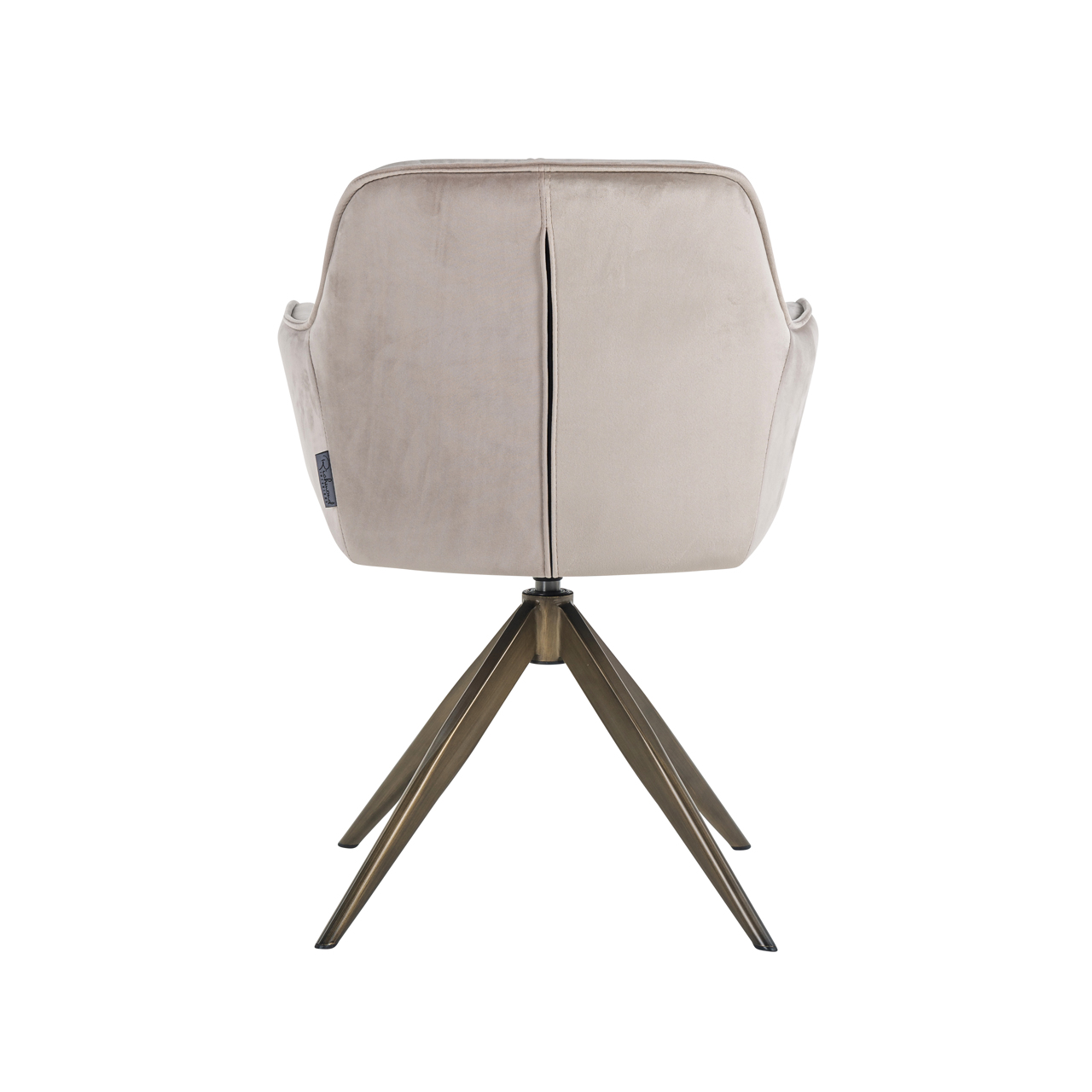 Eetkamerstoel Aline khaki velvet swivel fire retardant - Afbeelding 4
