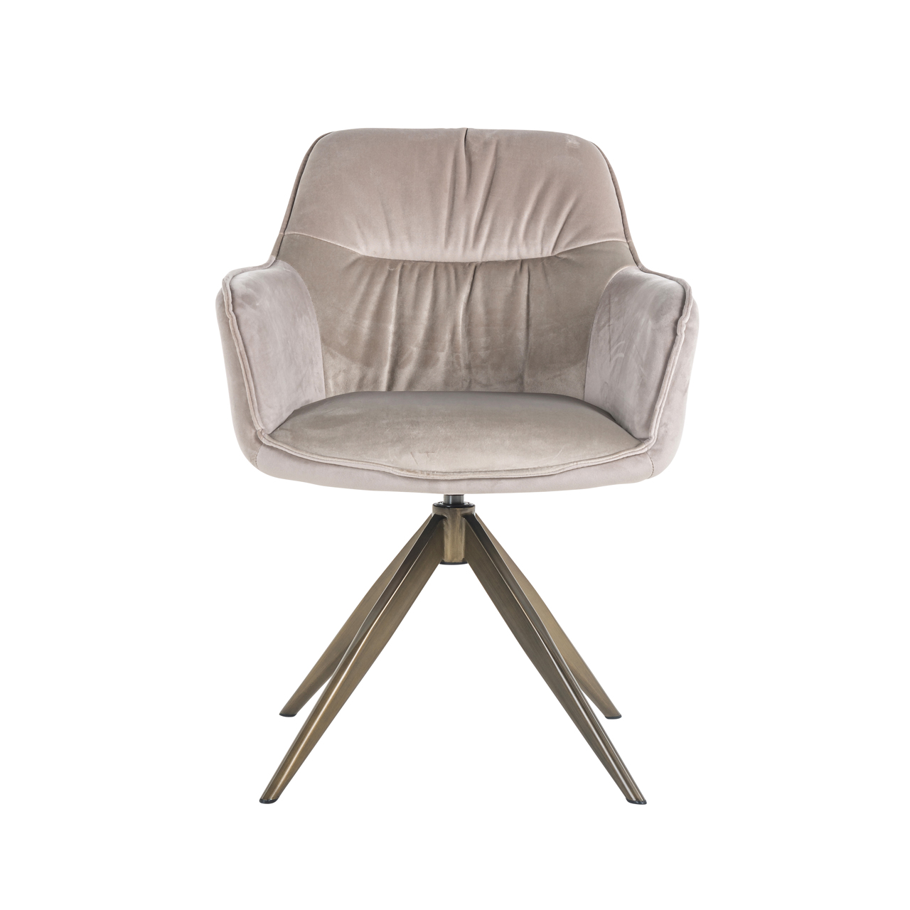 Eetkamerstoel Aline khaki velvet swivel fire retardant - Afbeelding 5