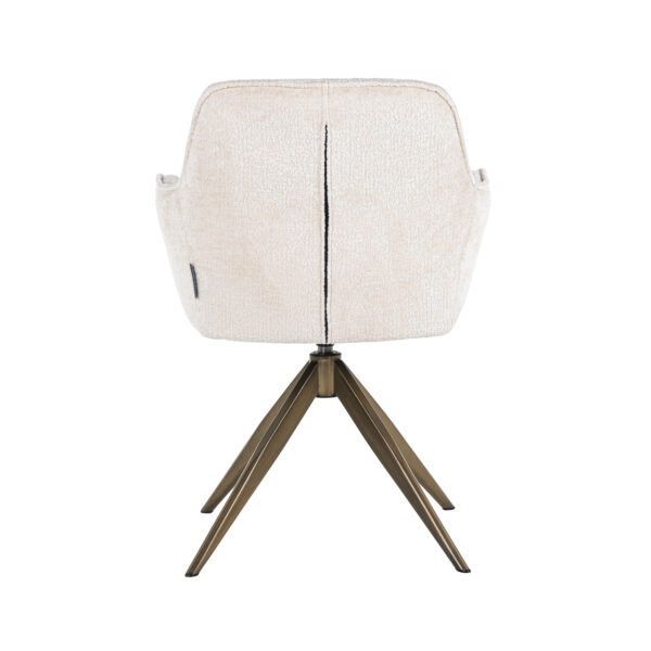 Eetkamerstoel Aline white chenille swivel fire retardant