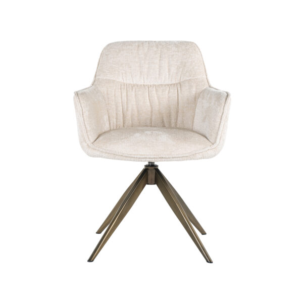 Eetkamerstoel Aline white chenille swivel fire retardant