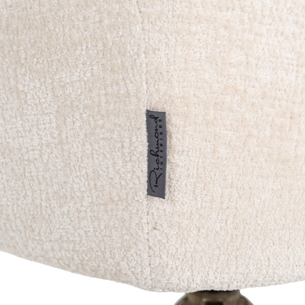 Eetkamerstoel Aline white chenille swivel fire retardant