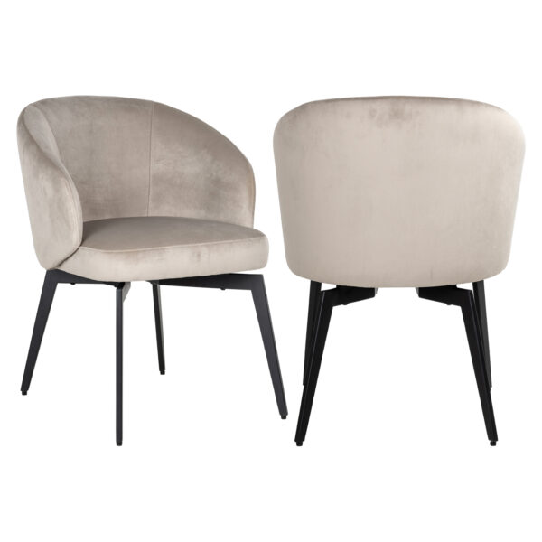 Eetkamerstoel Amphara khaki velvet fire retardant
