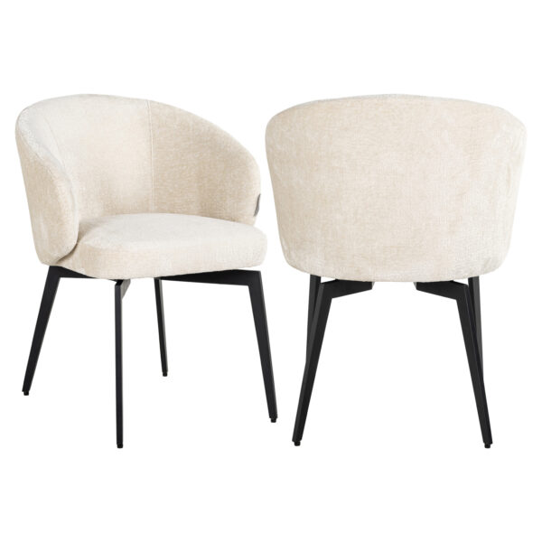 Eetkamerstoel Amphara FR white chenille fire retardant