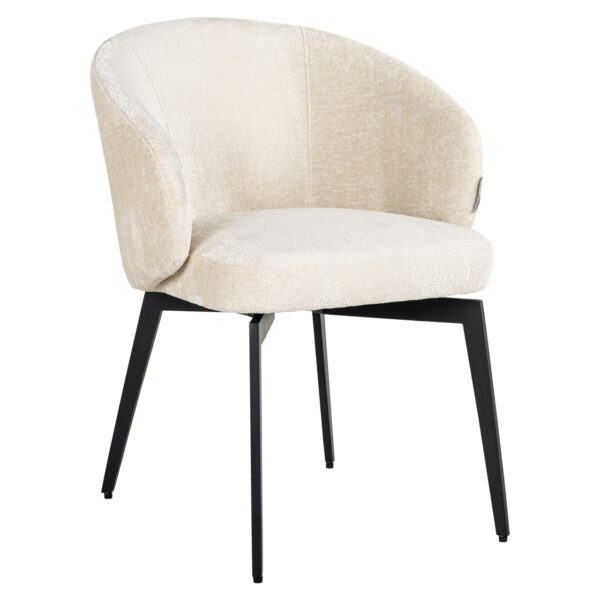 Eetkamerstoel Amphara FR white chenille fire retardant