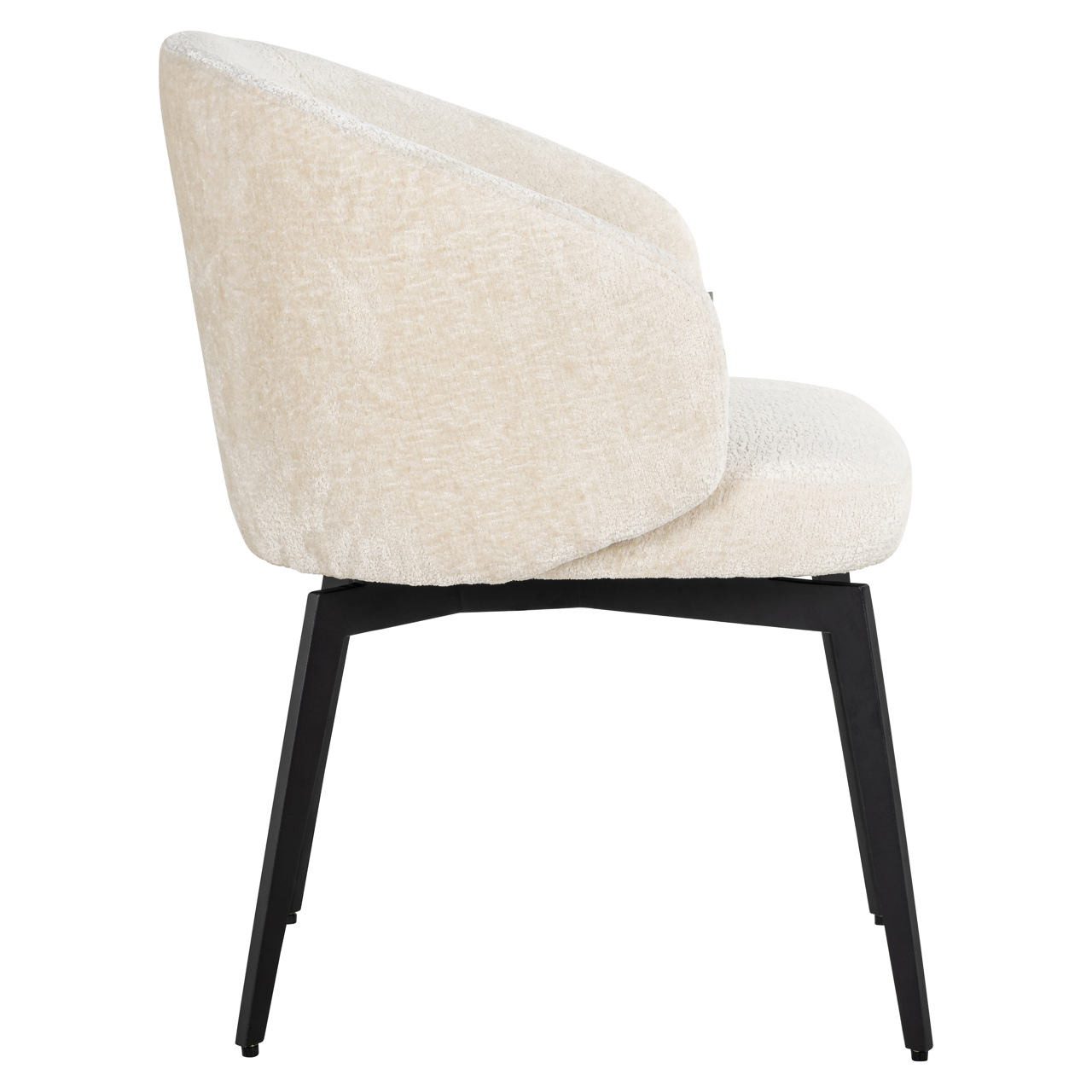 Eetkamerstoel Amphara FR white chenille fire retardant - Afbeelding 3