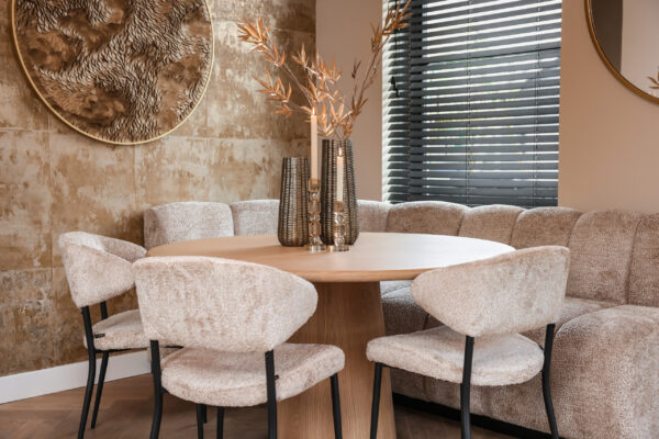 Eetkamer bank Hillpark lovely beige round corner