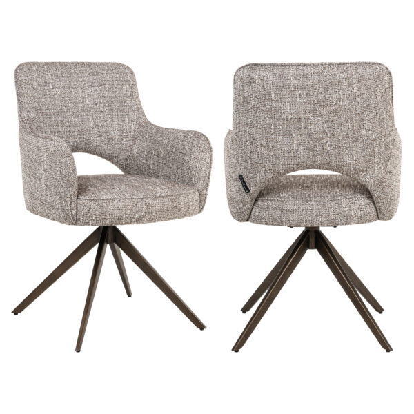 Eetkamerstoel Ginerva earth tweed swivel