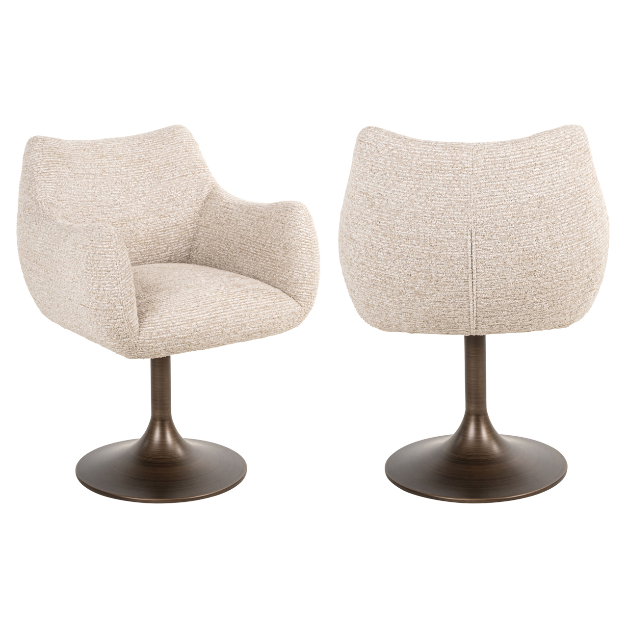 Eetkamerstoel Aldo natural linear swivel
