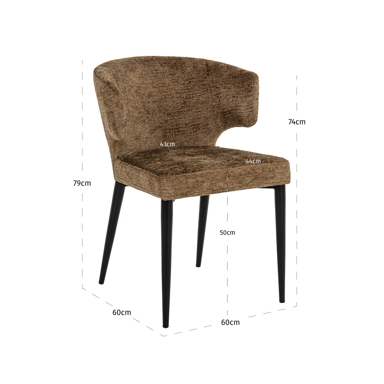 Eetkamerstoel Taylor brandy fusion fire retardant - Afbeelding 6