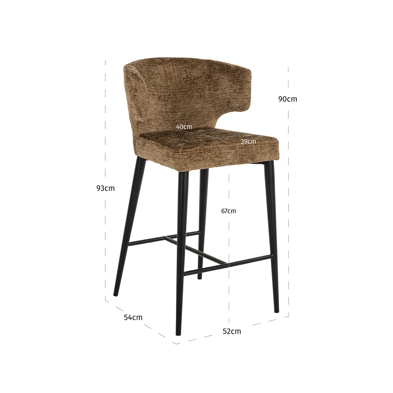 Counterstoel Taylor brandy fusion fire retardant - Afbeelding 6