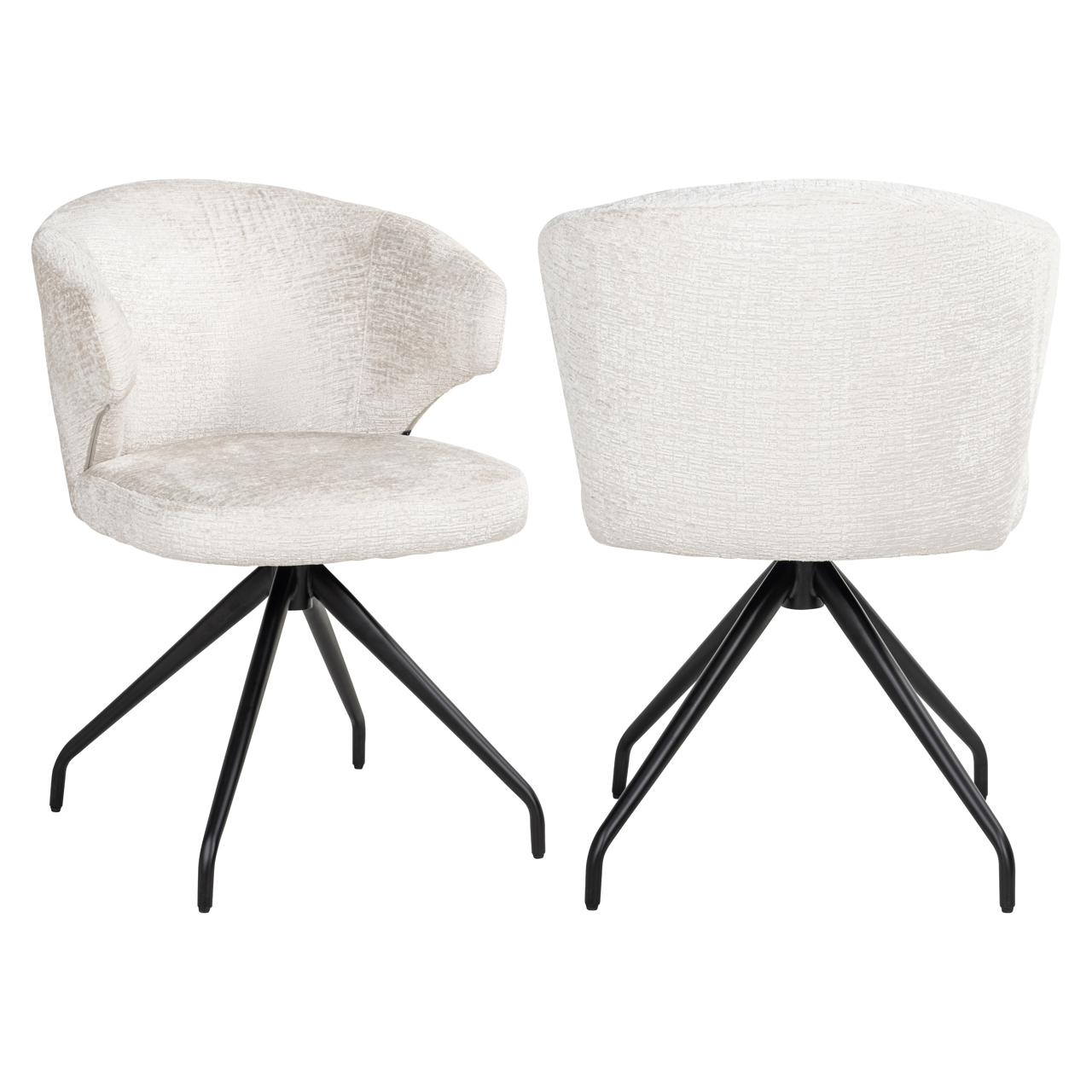 Eetkamerstoel Milly cream fusion swivel