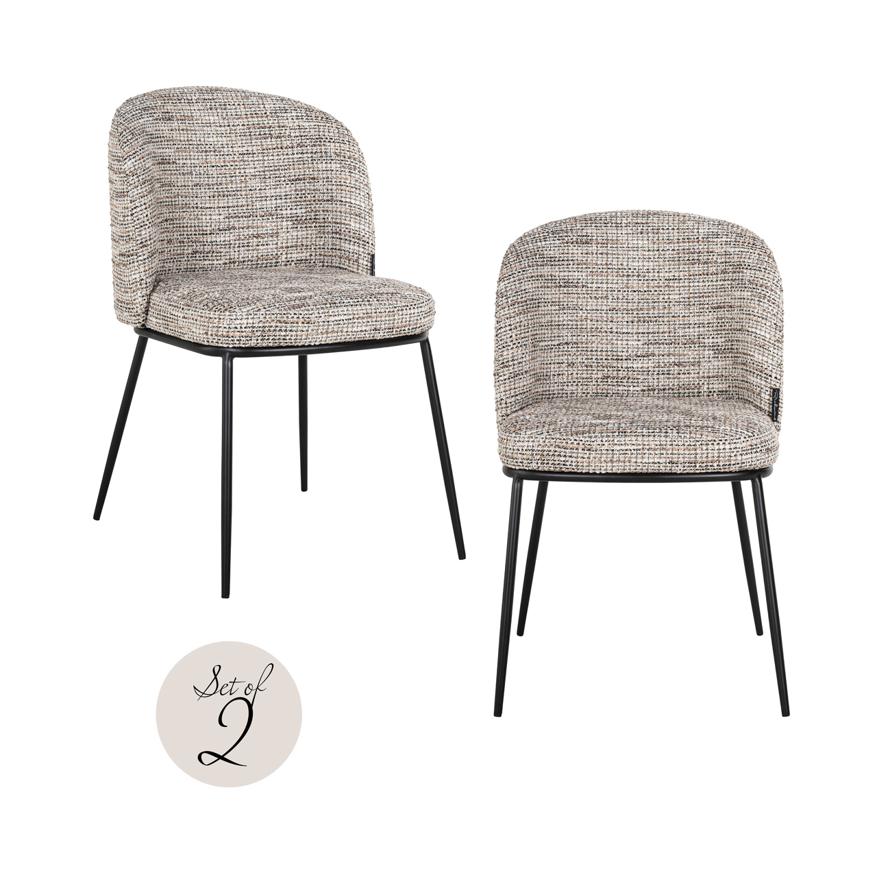 Eetkamerstoel Elvi trendy nature fire retardant (Set of 2)