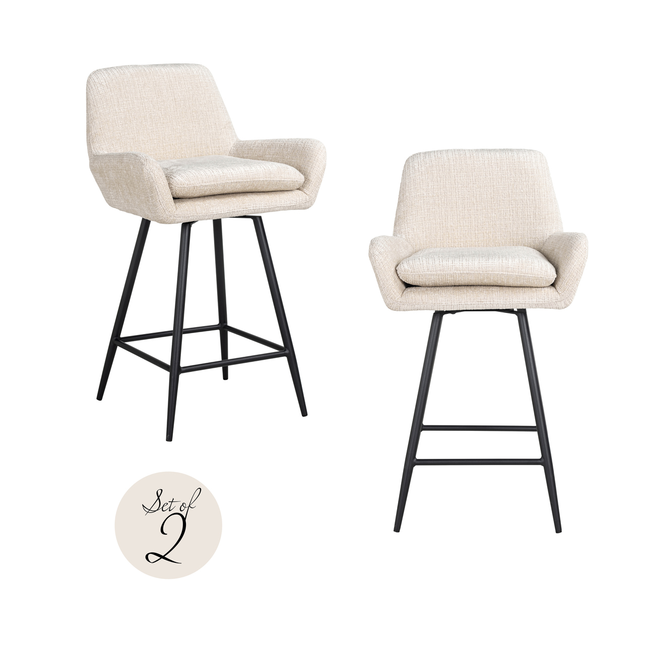 Counterstoel Linsey niagara beige (Set of 2)