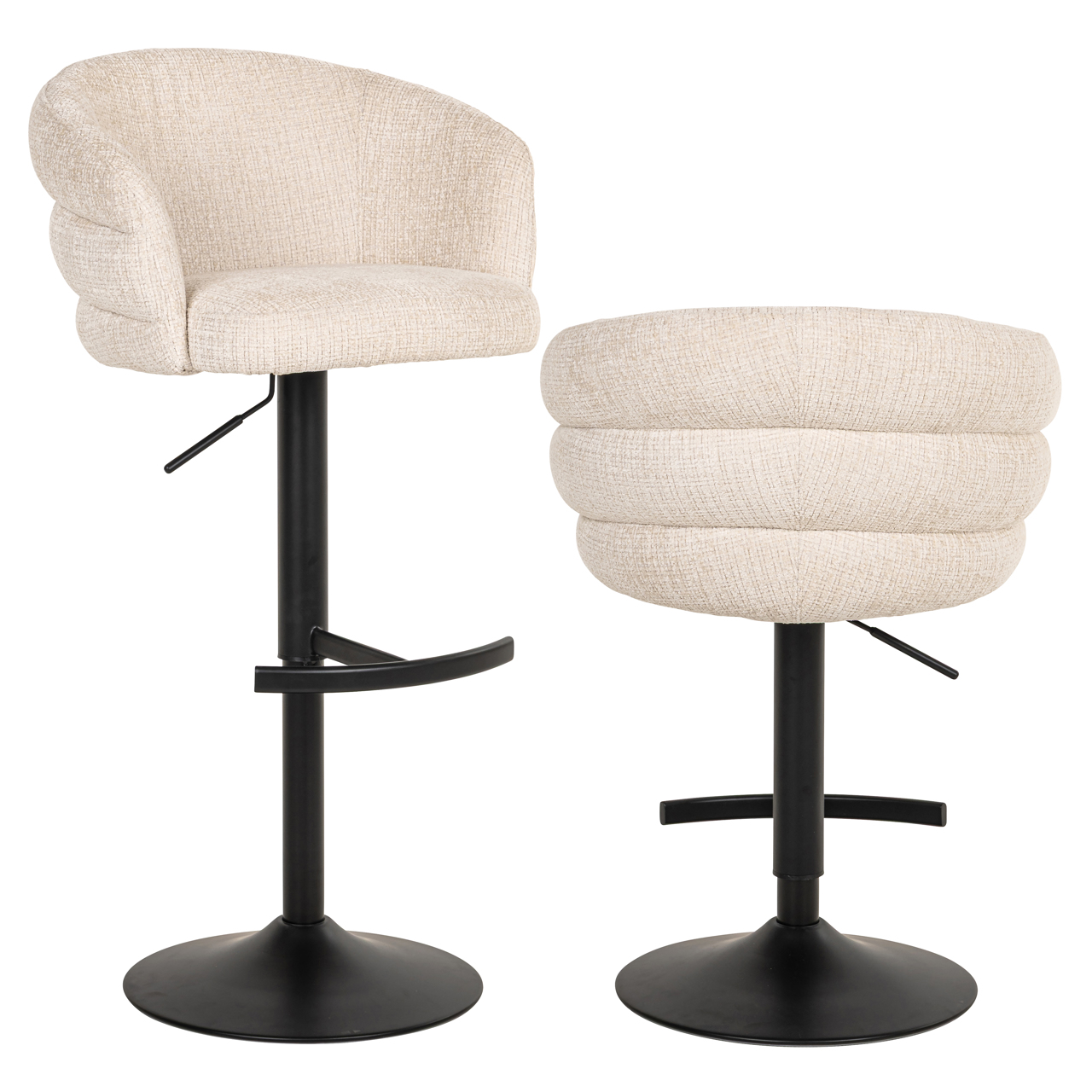 Barstoel Nikki niagara beige swivel fire retardant
