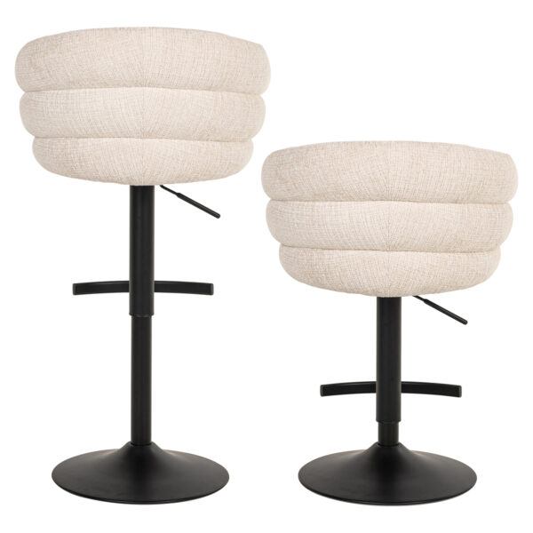 Barstoel Nikki niagara beige swivel fire retardant