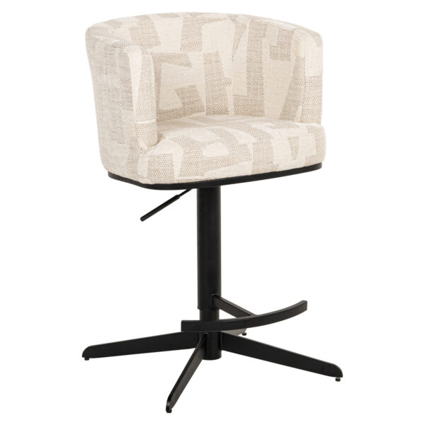 Barstoel Cheyenne beige graffic swivel