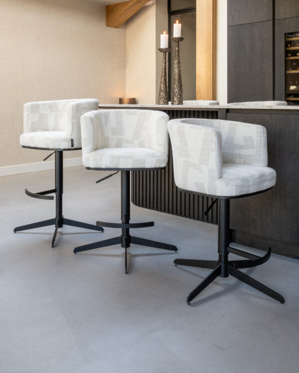 Barstoel Cheyenne beige graffic swivel