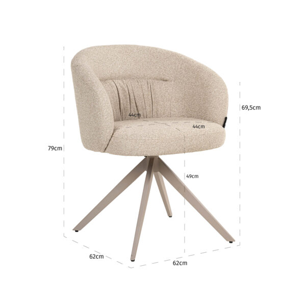 Eetkamerstoel Olivia biscotti swivel