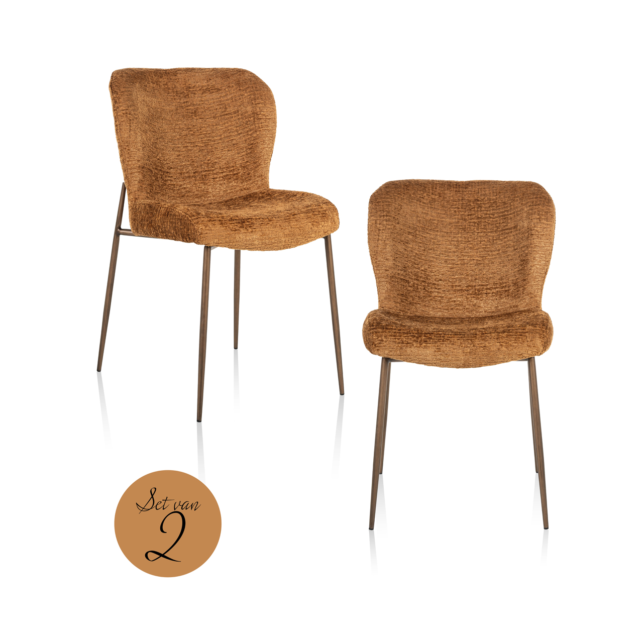 Eetkamerstoel Odarby cognac fusion (Set of 2)