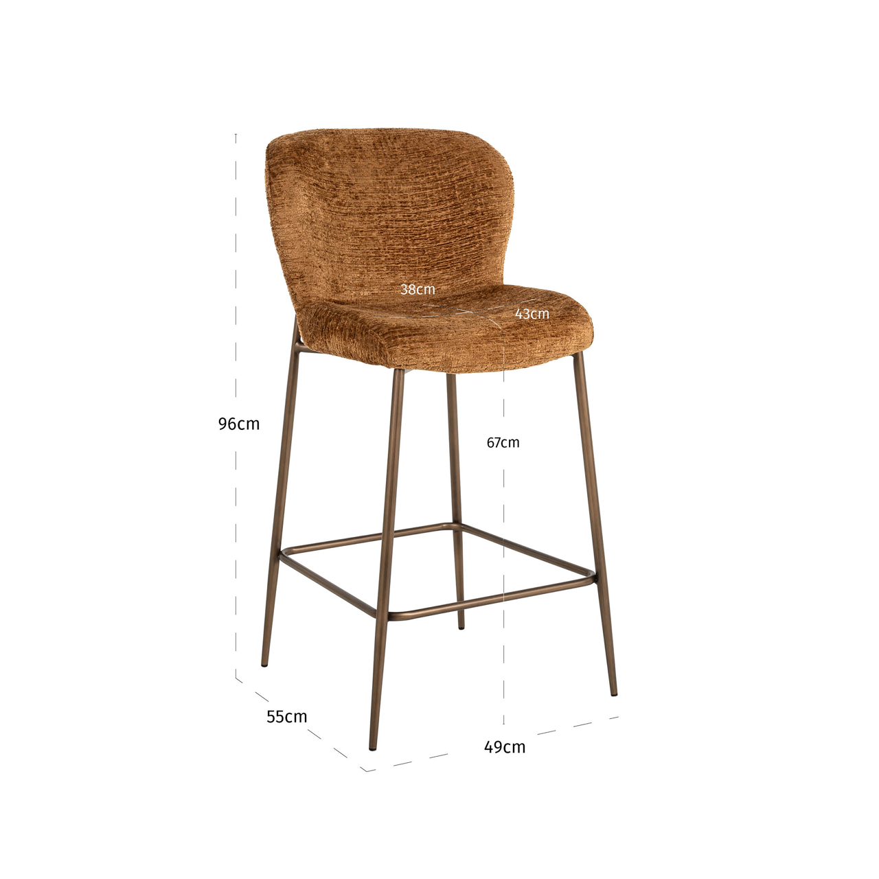Counterstoel Odarby cognac fusion - Afbeelding 9