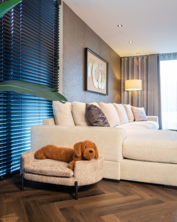 Hondenbed Dolly beige blockweave