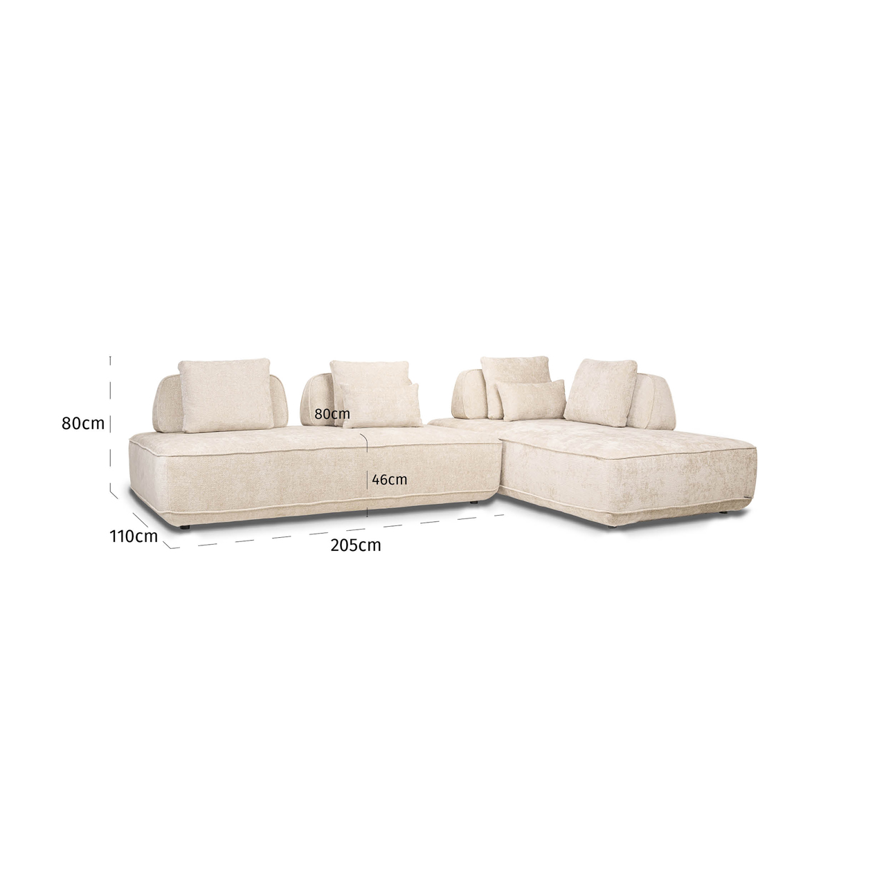 Bank Tudor natural boldweave 2,5-seater movable backrest - Afbeelding 6